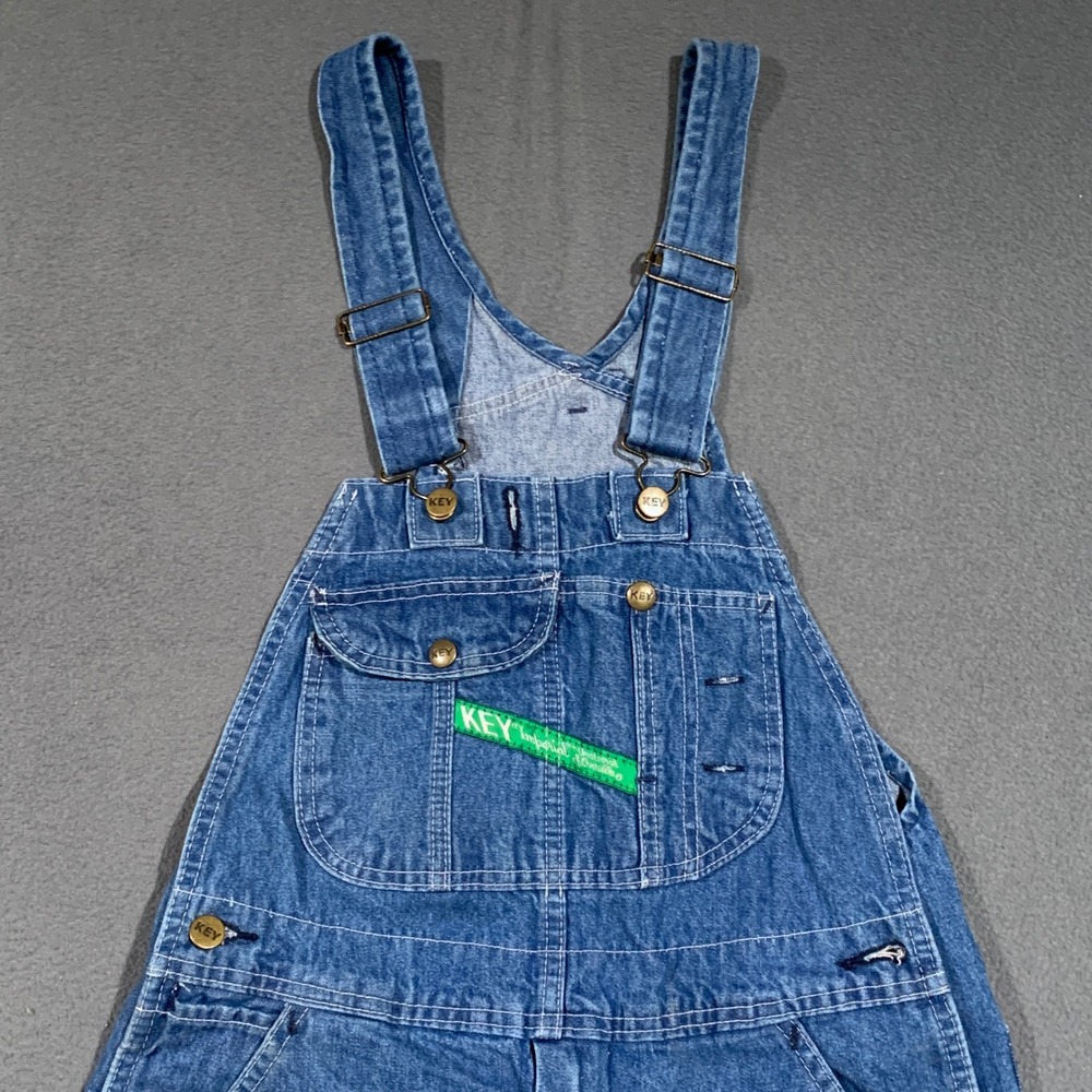Key Imperial Bib Overalls Mens 32x30 Blue Denim Workwear Carpenter Jeans FS 2745 - Picture 3 of 10